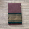 Handwoven Kanchi Cotton|Body Butta|Dusty Top Grey with Green Border