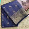 Handwoven Kanchi Cotton|Body Kattam Butta|Navy Blue