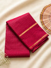 Handwoven Kanchi Cotton|Zari Line Red