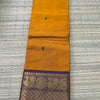 Handwoven Kanchi Cotton|Body Butta|Mango Yellow with Purple Border