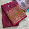 Handwoven Kanchi Cotton|Vairoosi Brick Red & Mustard Yellow|Line Butta