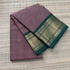 Handwoven Kanchi Cotton|Body Butta|Dusty Top Grey with Green Border