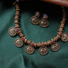 Antique floral coin necklace with Earring