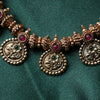 Antique floral coin necklace with Earring