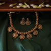 Antique floral coin necklace with Earring
