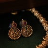 Antique floral coin necklace with Earring