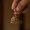 Gold Pink Drop Earring