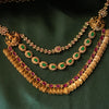 Double layered Lakshmi necklace with stone