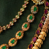 Double layered Lakshmi necklace with stone