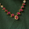 Ruby Necklace with floral stone