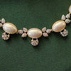 Pearl necklace with AD stone leaf