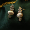 Pearl necklace with AD stone leaf
