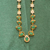 Emerald necklace with floral stone