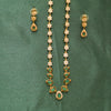 Emerald necklace with floral stone