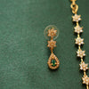 Emerald necklace with floral stone