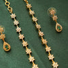 Emerald necklace with floral stone