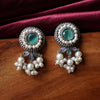 Oxidized Pearldrop Stud