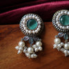 Oxidized Pearldrop Stud