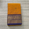 Handwoven Kanchi Cotton|Body Butta|Mango Yellow with Purple Border