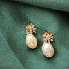 Pearl necklace with AD stone flora