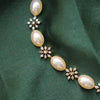 Pearl necklace with AD stone flora