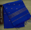 Maheswari Silk Cotton | Pure Handloom | Star Butta Small Border Royal Blue