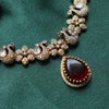 AD with gold ruby pendant necklace - gulnoorbymalavika