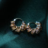 Crystal gold hoop earring GUL-050 - gulnoorbymalavika