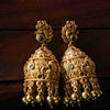 Floral Mayuri jhumka red & green GUL-031 - gulnoorbymalavika