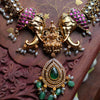 Gaja Lakshmi necklace with earring GUL-053 - gulnoorbymalavika