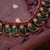 Green Palakka mala with earring GUL-076 - gulnoorbymalavika