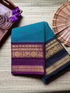 Handwoven kanchi cotton | Body Check Ganga Jamuna Zari Border - gulnoorbymalavika