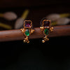 Maroon floral Choker with earring GUL-073 - gulnoorbymalavika
