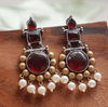 Pearl drop oxidized earring - gulnoorbymalavika