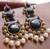 Pearl drop oxidized earring - gulnoorbymalavika