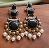 Pearl drop oxidized earring - gulnoorbymalavika