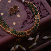 Pushpa Veni Green Necklace with Earring GUL-060 - gulnoorbymalavika