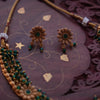Pushpa Veni Green Necklace with Earring GUL-060 - gulnoorbymalavika