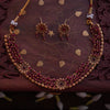 Pushpa Veni Pink Necklace with Earring GUL-061 - gulnoorbymalavika