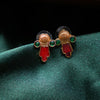 Red Nagapadam Necklace with Earring GUL-074 - gulnoorbymalavika