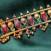 Red Nagapadam Necklace with Earring GUL-074 - gulnoorbymalavika