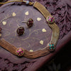 Ruby and Green Chain choker Necklace GUL-064 - gulnoorbymalavika