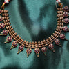 Ruby and green Thaali Necklace with Earring GUL-057 - gulnoorbymalavika
