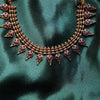 Ruby and green Thaali Necklace with Earring GUL-057 - gulnoorbymalavika